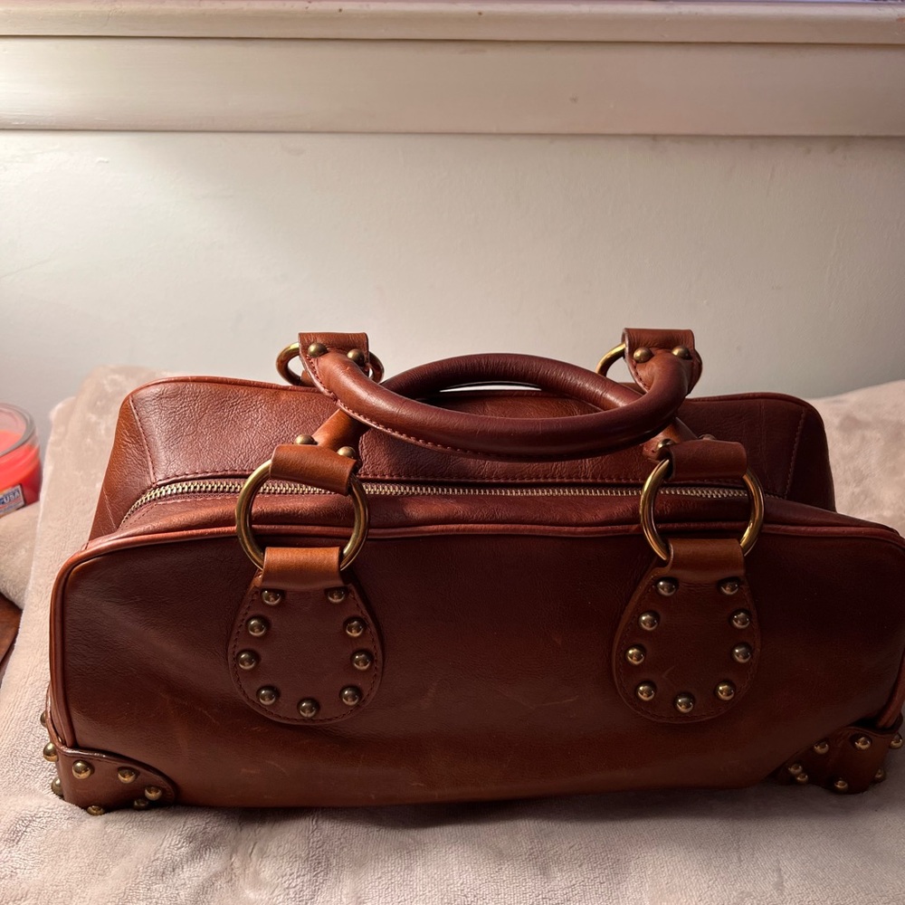 Kooba leather bag in brown and studded